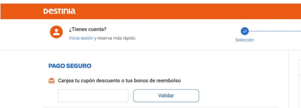 cupon descuento destinia
