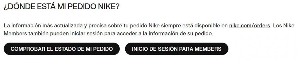 localizar paquete nike