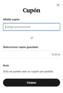 agregar cupon descuento zalando