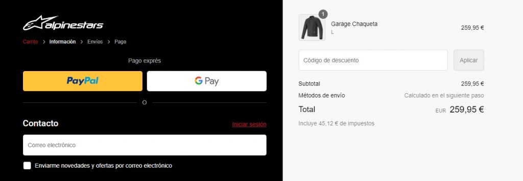 Código de descuento Alpinestars