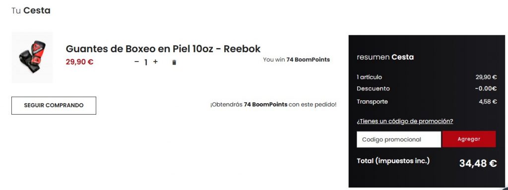 Código promocional Boomfit