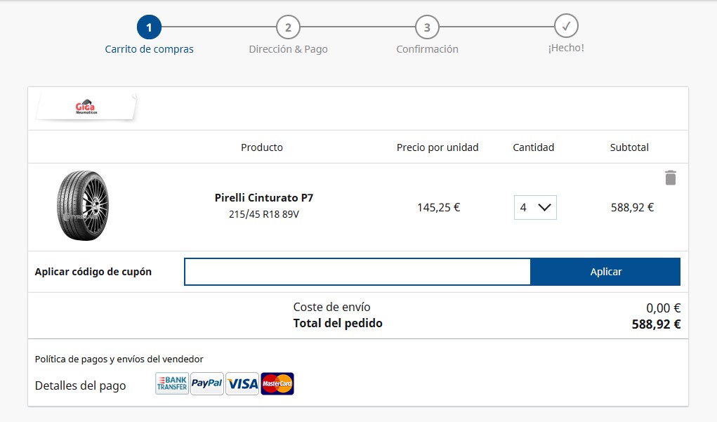 Cupón descuento neumaticos.es