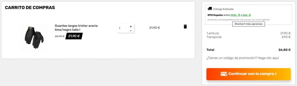 Código promocional Bikenos