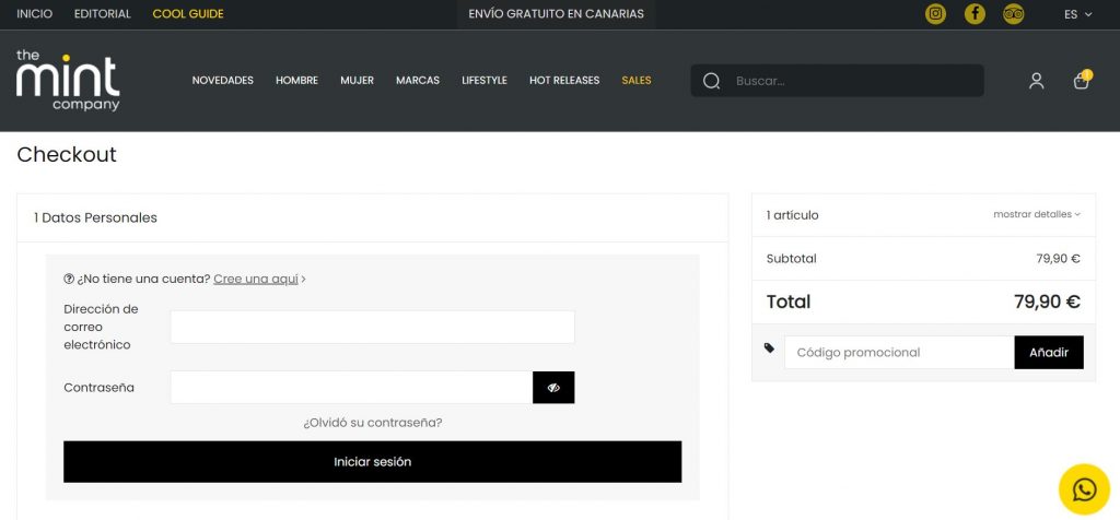 usar cupon descuento the mint company