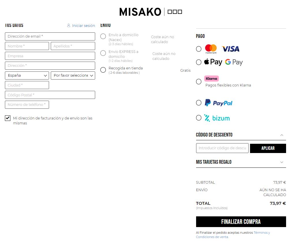 aplicar cupon descuento misako