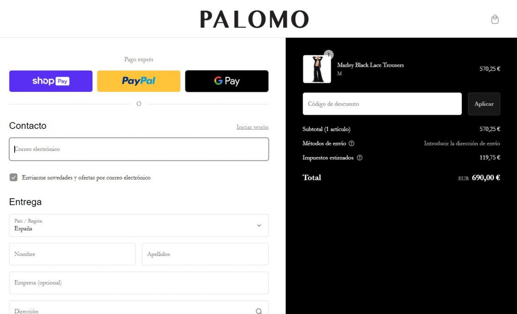 canjear cupon palomo spain