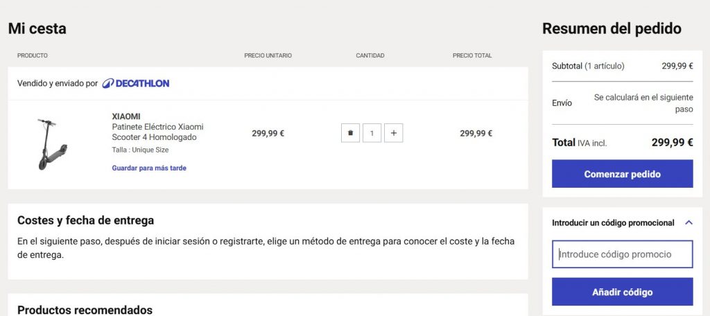 Canjear cupón descuento Decathlon