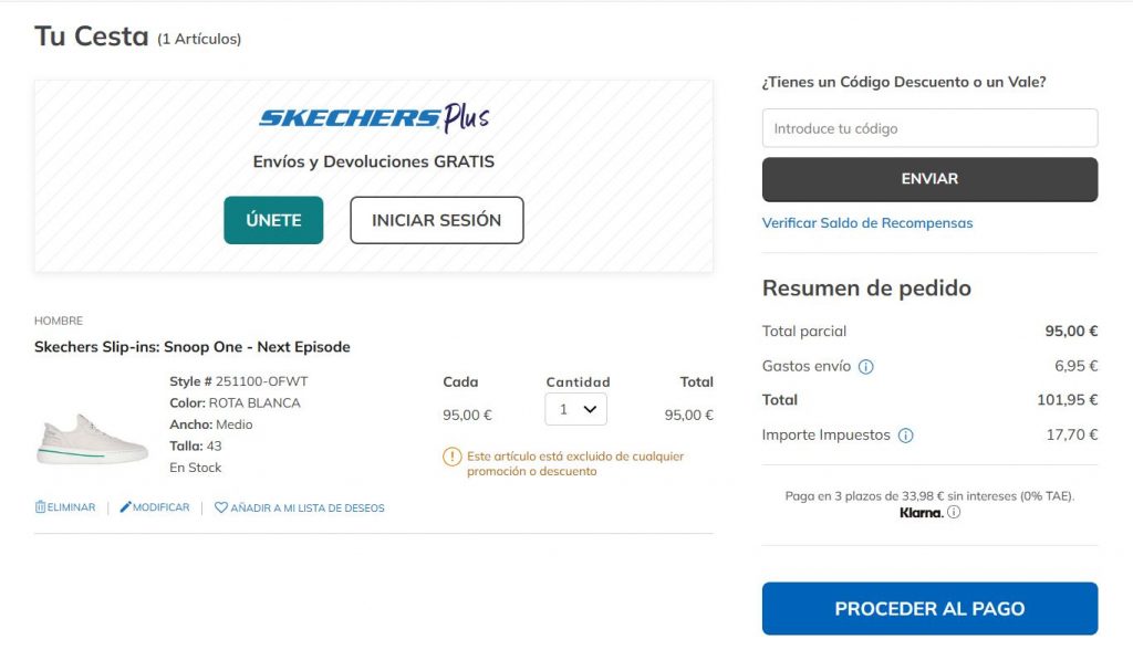 Código descuento Skechers