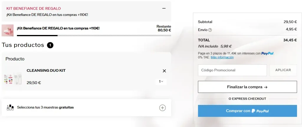 Código promocional Shiseido